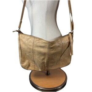 Anthropologie Day & Mood Carla Crossbody Tan Leather Handbag Boho/Southwestern